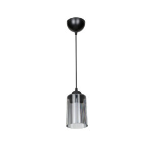 GloboStar® TORUS 203-0063 Μοντέρνο Κρεμαστό Φωτιστικό Καμπάνα Μονόφωτο 1 x E27 IP20 Μαύρο Πλαστικό - Μ10 x Π10 x Υ77cm