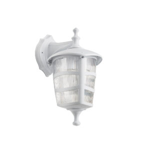 GLOBOSTAR® ZARDIN 203-0239 Vintage Φωτιστικό Τοίχου - Απλίκα με Ντουί 1 x E27 AC 220-240V IP44 - Λευκό - Μ17 x Π22 x Υ30cm