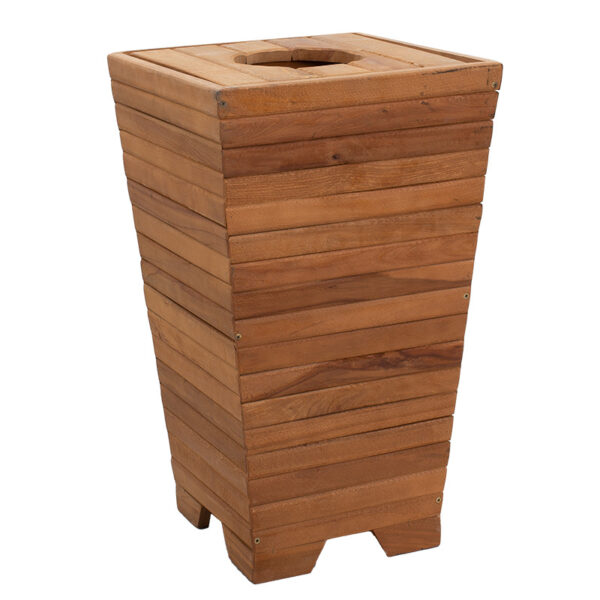 Garden planter-bucket Otis pakoworld solid beech wood walnut 43.5x43.5x75cm 211-000014