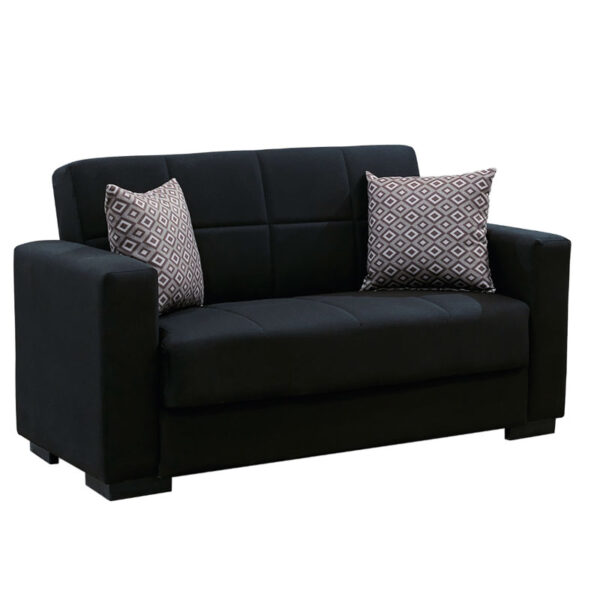 2 seater sofa-bed Vox pakoworld fabric black 148x77x80cm 213-000006