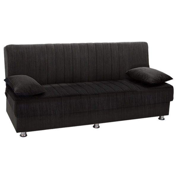 3 seater sofa-bed Romina pakoworld fabric dark grey 180x75x80cm 213-000013