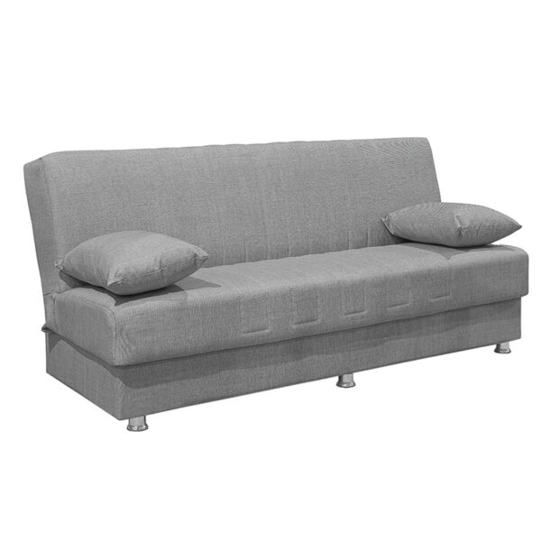 3 seater sofa-bed Romina pakoworld fabric grey 180x75x80cm 213-000014