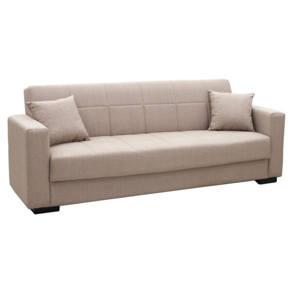 3 seater sofa-bed Vox pakoworld fabric beige 212x77x80cm 213-000022
