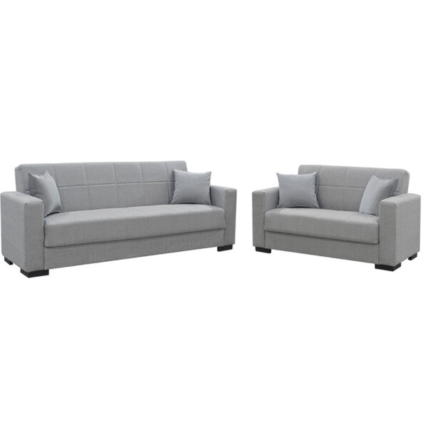 Sofa set 2pcs Vox pakoworld fabric grey 213-000025