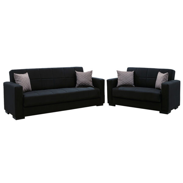 Sofa set 2pcs Vox pakoworld fabric black 213-000027