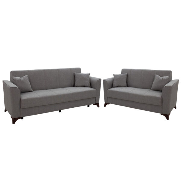Sofa set 2pcs Asma pakoworld fabric grey 213-000028