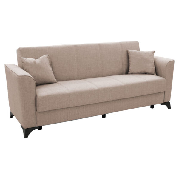 3 seater sofa-bed Asma pakoworld fabric beige 217x76x85cm 213-000037