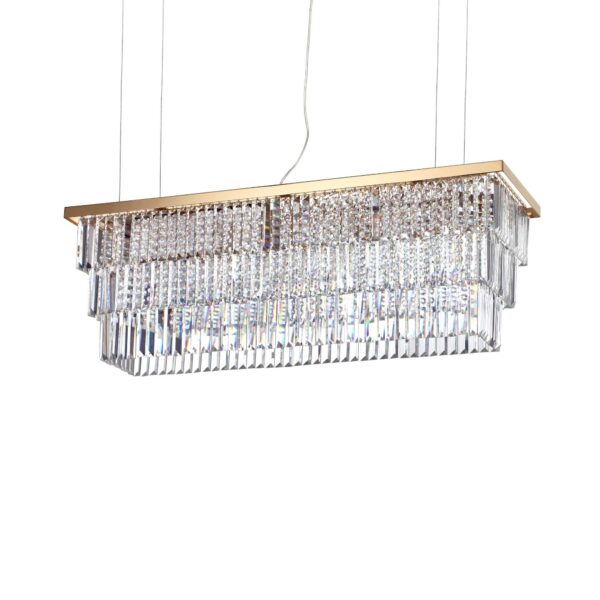 IDEAL LUX Κρεμαστό Φωτιστικό MARTINEZ 8xE14 Χρυσού Χρώματος - 213583