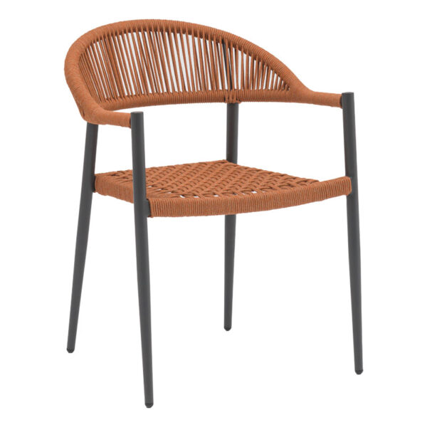 Garden armchair Freiburg pakoworld aluminum black-Ropa mocha 216-000013