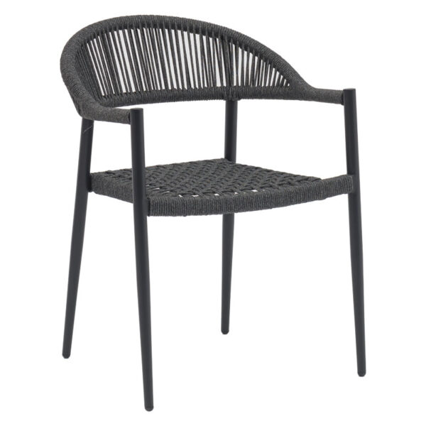 Garden armchair Freiburg pakoworld aluminum dark grey-PP grey 216-000014