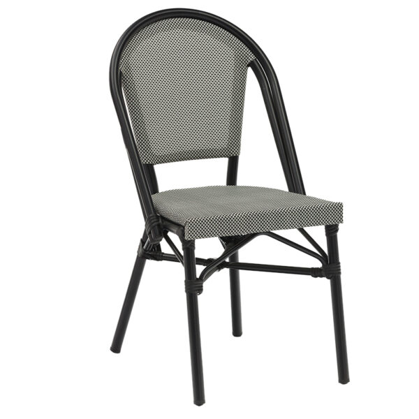 Garden chair Paris pakoworld aluminum black-textilene black and white 216-000015
