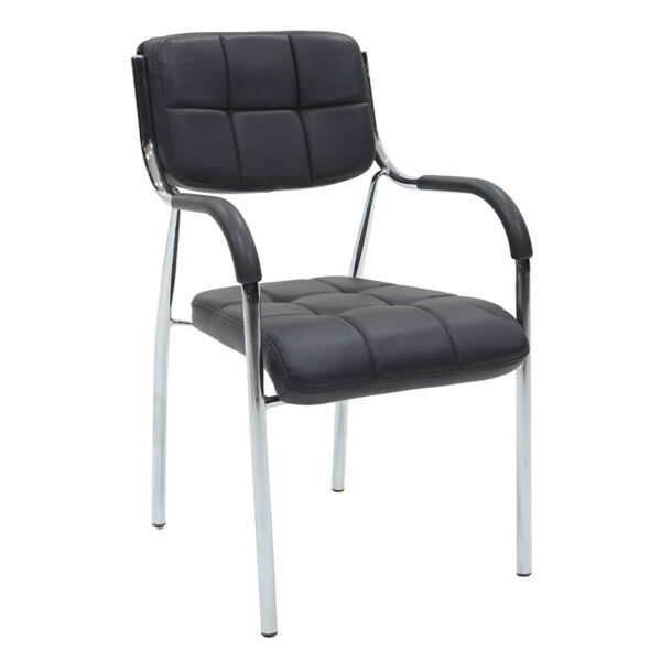 Mid -back office visitor chair Florida pakoworld PVC black 217-000032