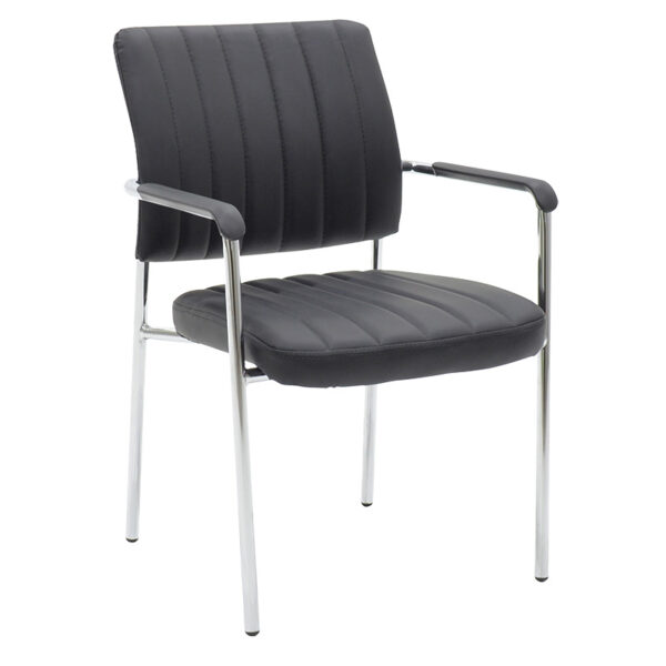 Lifelong pakoworld PU guest chair black-chrome leg 217-000034