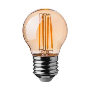Λάμπα LED E27 G45 Filament 4W θερμό λευκό 2200K γυαλί amber V-TAC 217100