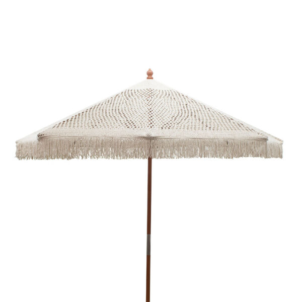 Garden umdrella Brilie pakoworld wood-macrame D2.70x2.60 m ecru 220-000002