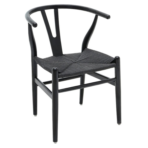 Chair Sandra pakoworld wood-rope black 222-000021