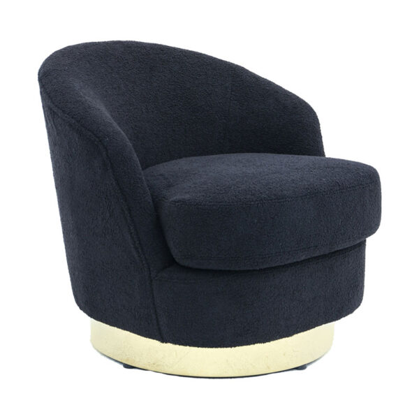 Armchair Caroline pakoworld teddy fabric black-golden 84x81x76cm 222-000024