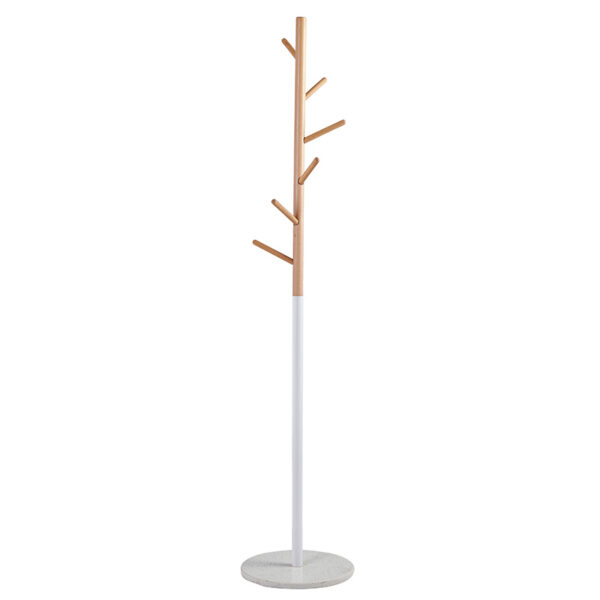Coat Stand Luca pakoworld metal white-natural D37x170cm 226-000017