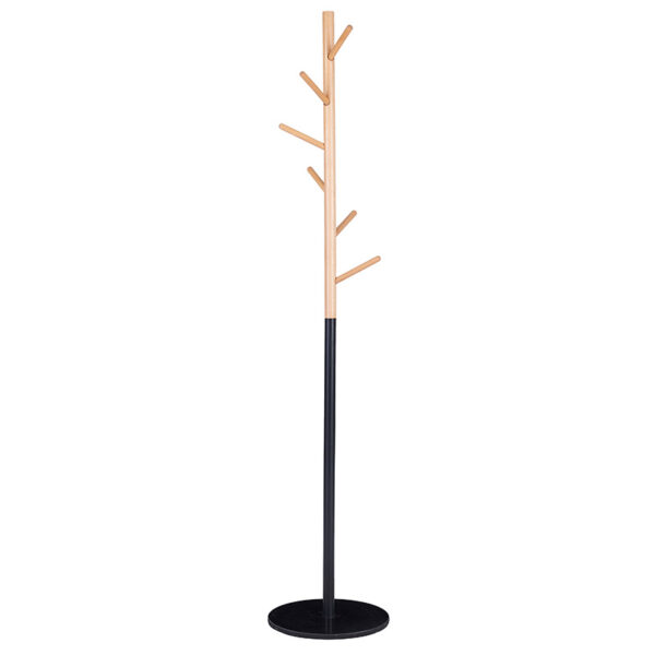 Coat Stand Luca pakoworld metal black-natural D37x170cm 226-000018