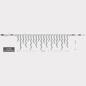 ΒΡΟΧΗ, 119 LED 3mm, 31V ΜΕΤΑΣΧΗΜΑΤΙΣΤΗ, ΣΤΑΘΕΡΟ, ΔΙΑΦΑΝΟ PVC ΚΑΛΩΔΙΟ, ΘΕΡΜΟ ΛΕΥΚΟ LED,  (H50 x W500cm, 3/4/5/2), ΠΡΟΕΚΤΑΣΗ ΠΑΡΟΧΗΣ 3m, IP44 EUROLAMP - 600-06101