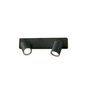 IDEAL LUX Απλίκα Τοίχου RUDY 2xGU10 Μαύρου Χρώματος - 229034