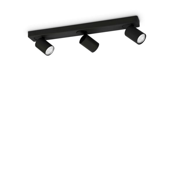 IDEAL LUX Φωτιστικό Οροφής RUDY 3xGU10 Μαύρου Χρώματος - 229058