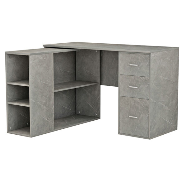 Polina pakoworld corner desk color grey marble120x100x75cm 230-000017