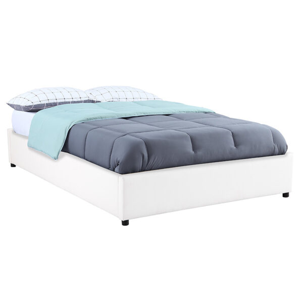 Double bed Circe pakoworld PU white with storage 150x200cm 234-000004