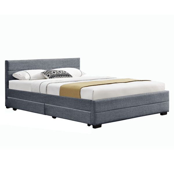 Double bed Antigone pakoworld fabric anthracite with storage 160x200cm 234-000006