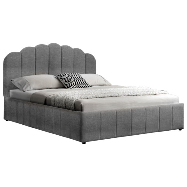 Double bed Tatiana pakoworld fabric anthracite with storage 160x200cm 234-000009