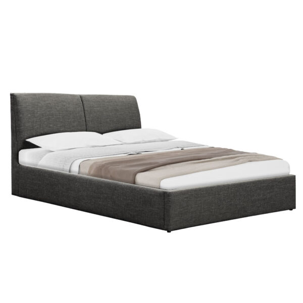 Double bed Violaine pakoworld fabric anthracite with storage 160x200cm 234-000010