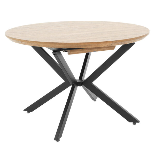 Dining table Lydia pakoworld MDF expandable in walnut-black color 120-160x120x79cm 235-000004