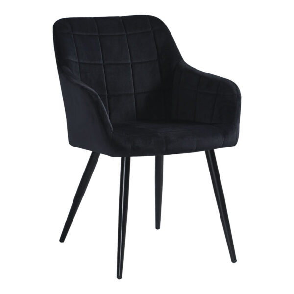 Armchair Jacu pakoworld black fabric-metal black legs 62x54x83cm 235-000035