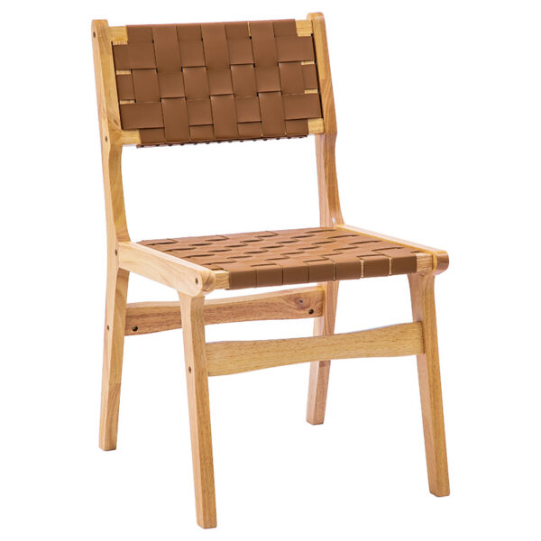 Chair Ridley pakoworld wood-pu natural 236-000008