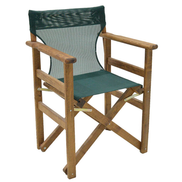 Director's armchair frame Retto pakoworld solid beech walnut - PVC cypress green 237-000019
