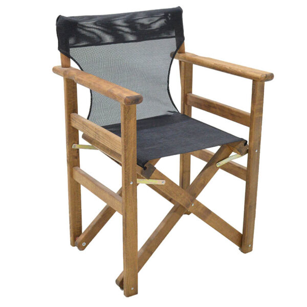Director's armchair frame Retto pakoworld solid beech walnut - PVC black 237-000023