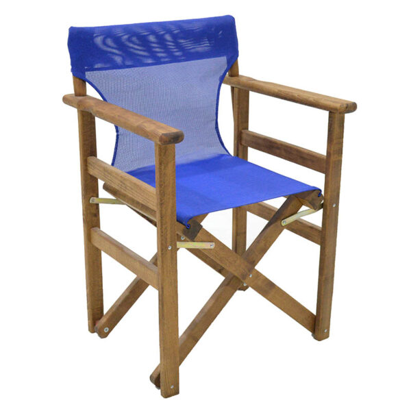 Director's armchair frame Retto pakoworld solid beech walnut - PVC blue 237-000024