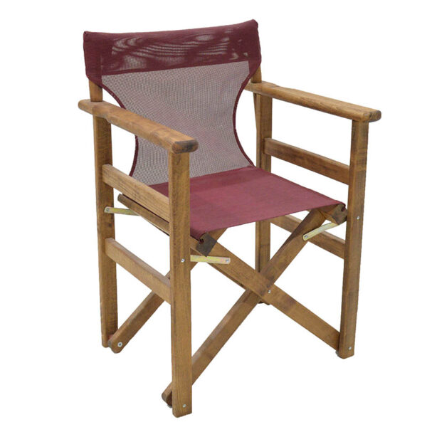 Director's armchair frame Retto pakoworld solid beech walnut - PVC burgundy 237-000025