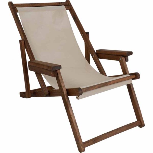 Chaise longue Retto pakoworld solid beech walnut-PVC off color 237-000031