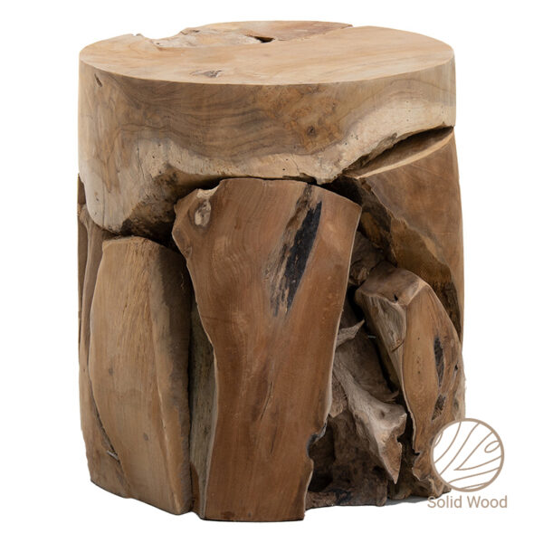 Arteco pakoworld stool handmade teak wood natural 35x35x40cm 238-000001