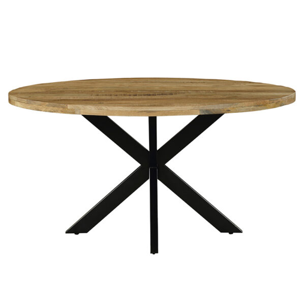 Royalty pakoworld table solid wood 4cm walnut-leg black D150x77cm 240-000002