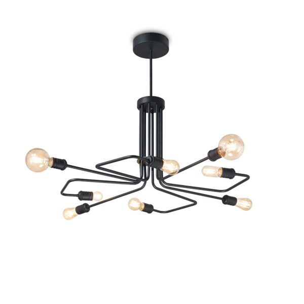 IDEAL LUX Κρεμαστό Φωτιστικό TRIUMPH 8xE27 Μαύρου Χρώματος - 242347
