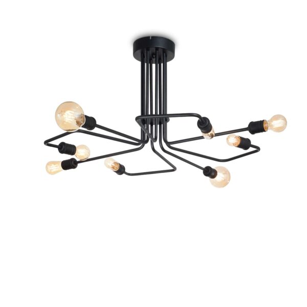 IDEAL LUX Κρεμαστό Φωτιστικό TRIUMPH 8xE27 Μαύρου Χρώματος - 242378