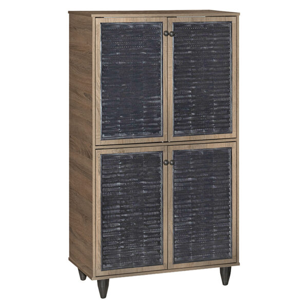 Shoe cabinet Ronan pakoworld walnut 70.5x35x122cm 249-000016