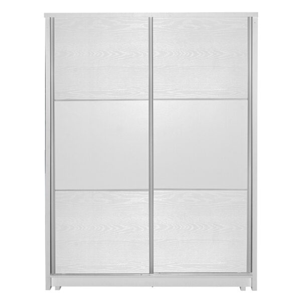 Wardrobe with 2 sliding doors Chase pakoworld in white colour 152.5x56.5x185cm 249-000019