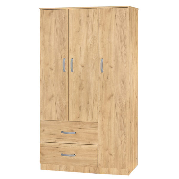 Wardrobe Zelia pakoworld with 2 doors and drawers in natural mo color 90x42x180cm 249-000029
