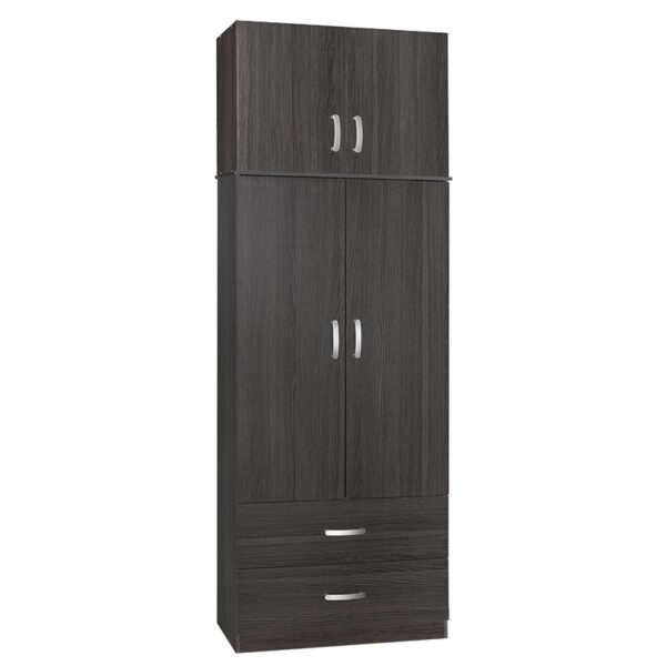 2 door wardrope and cabinet Zelia pakoworld wenge 79x42x240cm 249-000043