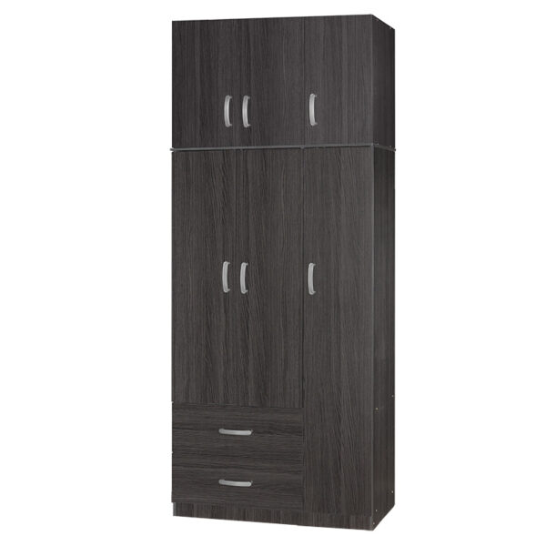 3 door wardrope and cabinet Zelia pakoworld wenge 90x42x240cm 249-000047