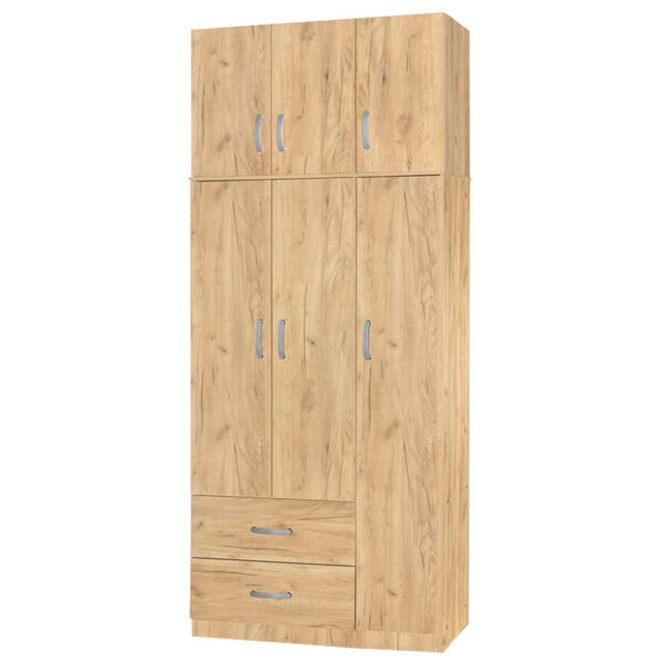 3 door wardrope and cabinet Zelia pakoworld natural 90x42x240cm 249-000048