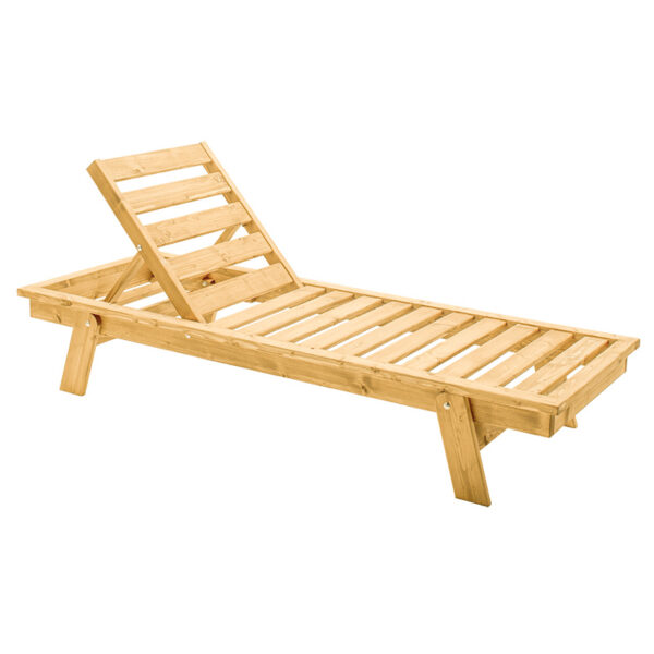Pakoworld Lonel deckchair with natural solid wood 251-000005